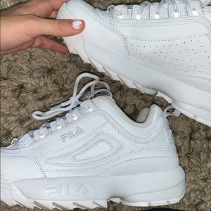 Fila white chunky shoes